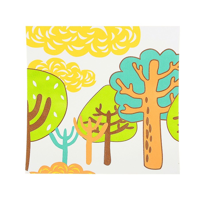 Наклейка интерьерная EVA набор 4 шт "Лес"