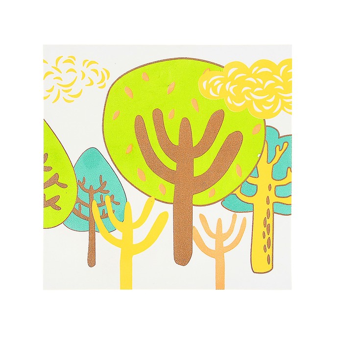 Наклейка интерьерная EVA набор 4 шт "Лес"