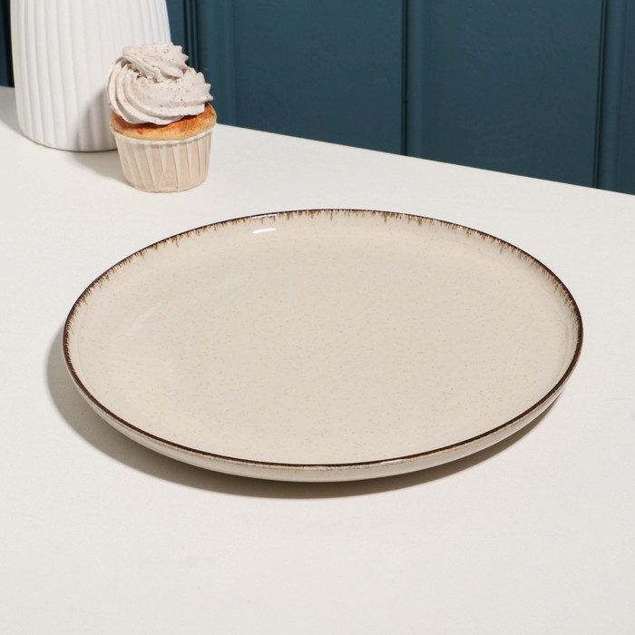 Тарелка «Pearl», d=27 см, бежевая, фарфор тарелка cameo concentrics фарфор 27 7х27 7 см