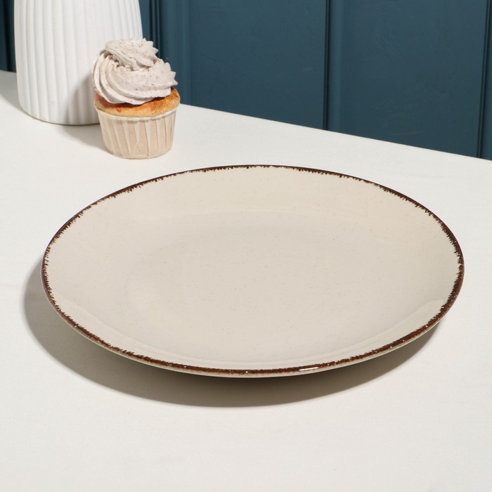 Тарелка «Pearl», d=27 см, бежевая, фарфор тарелка cameo concentrics фарфор 27 7х27 7 см