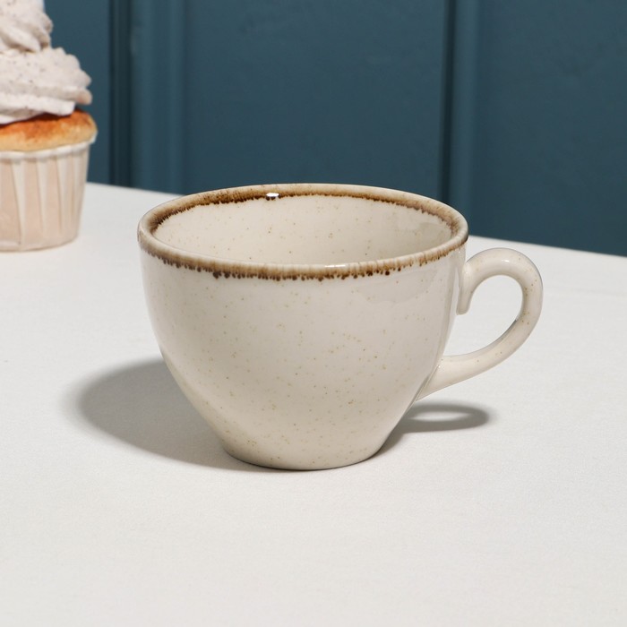 Чашка чайная «Pearl», 220 мл, бежевая, фарфор чашка чайная 220 мл рубин белая