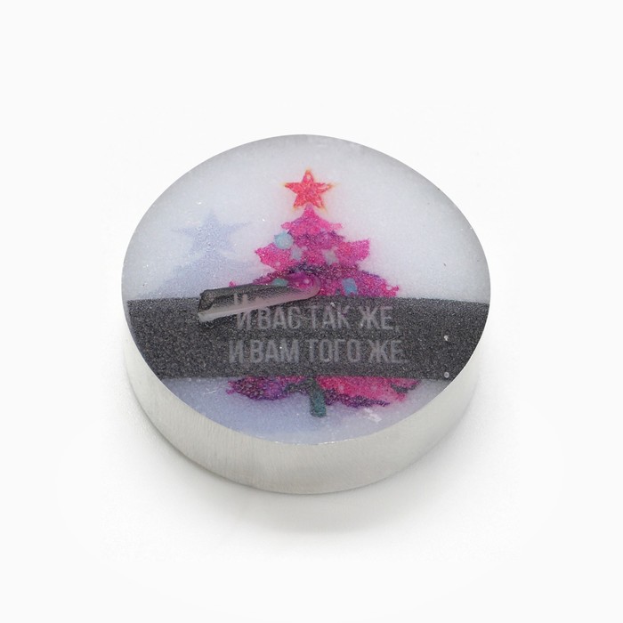 фото Новогодние свечи чайные «осталось всего лишь..», без аромата, набор 4 шт, диам. 3,7 см зимнее волшебство