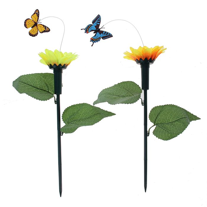 Сувенир "Летающая бабочка вокруг цветка", цвета МИКС