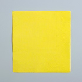 Салфетки бумажные, однотонные, 25х25 см, набор 20 шт., цвет жёлтый Ош