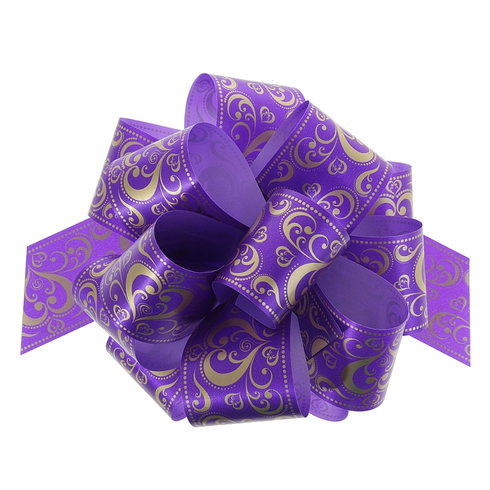 Бант-шар №5 "Золотое сердце", цвет фиолетовый