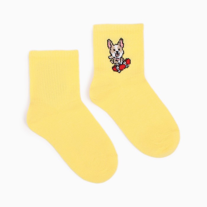 Носки детские, цвет жёлтый, размер 22-24 (35-38)