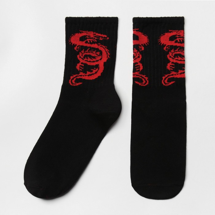 Носки Красный дракон, цвет черный, размер 29 цена и фото