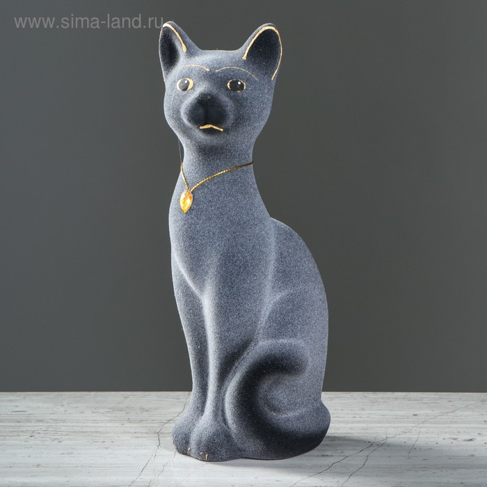 

Копилка "Кот Кузя", покрытие флок, серая, 27 см