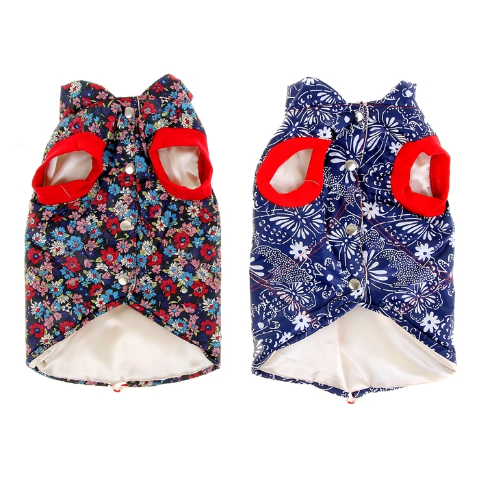 Жилет демисезонный "Цветы", унисекс, размер L ( (дс - 28 см, ог - 41-47 см, ош - 27-31 см)