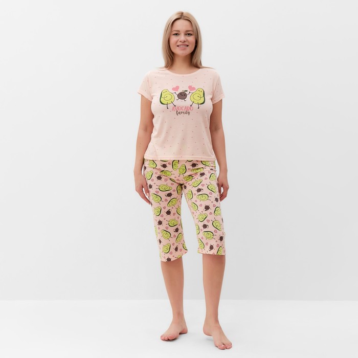Комплект женский домашний (футболка/бриджи), цвет персиковый, размер 48 бриджи evromama для беременных 48 размер