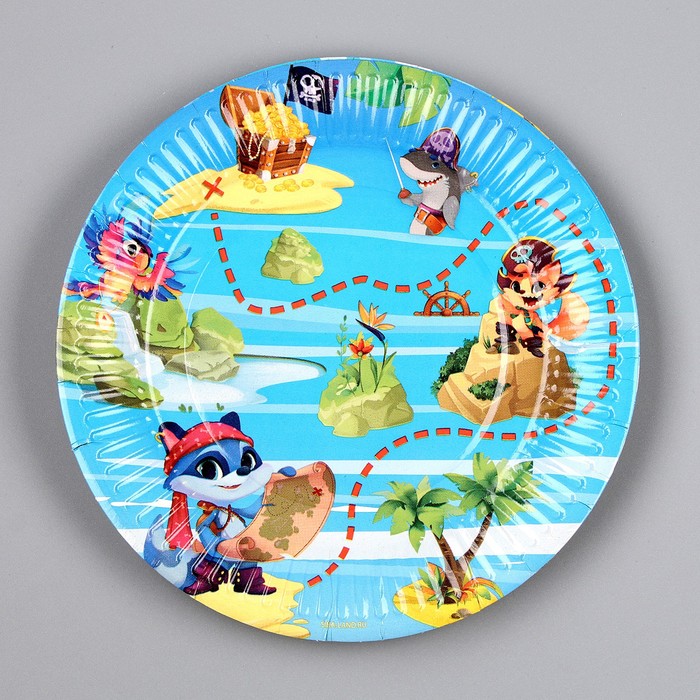 

Тарелка бумажная «Сокровище пиратов», 18 см, в наборе 6 шт.