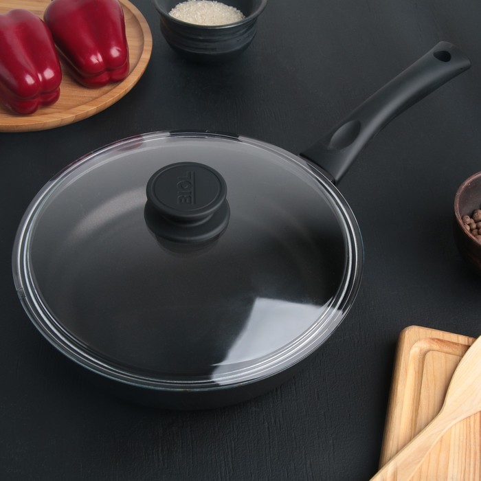 Сковорода 24 см "Классик", стеклянная крышка