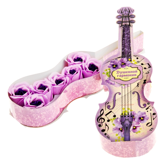 Мыльные лепестки в коробке-скрпике "Душевной гармонии", 7 шт.