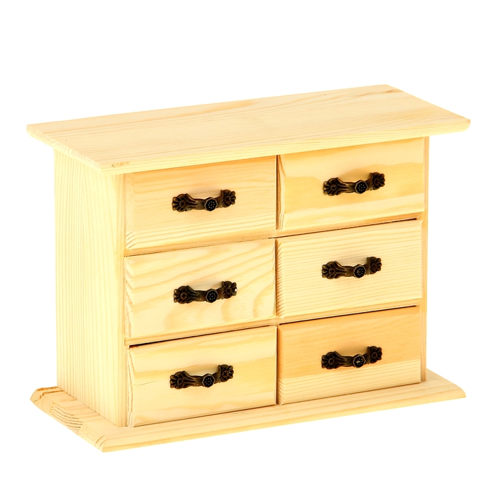 Шкатулка для росписи "Комод на 6 ящиков"