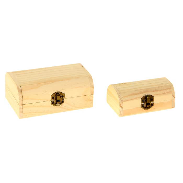 Шкатулка для росписи набор 2 шт "Скругленные края"