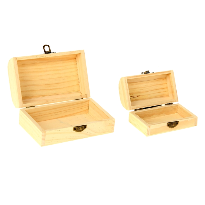 Шкатулка для росписи набор 2 шт "Скругленные края"