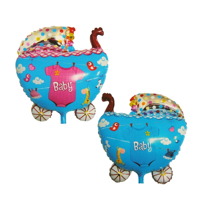 Шар фольгированный "Коляска BABY" 24" цвета МИКС