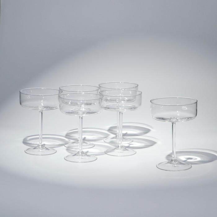 Набор бокалов для шампанского «Блеск», стеклянный, 240 мл, 6 шт набор бокалов для шампанского акация стеклянный 6 шт 200 мл гравировка отводка золотом