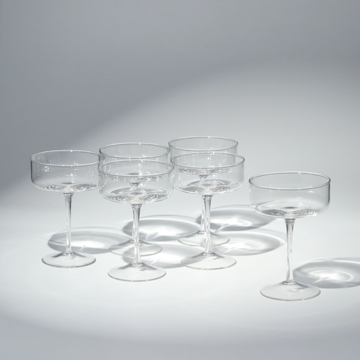 набор бокалов для шампанского крокус стеклянный 200 мл 6 шт гравировка Набор бокалов для шампанского «Шик», стеклянный, 240 мл, 6 шт