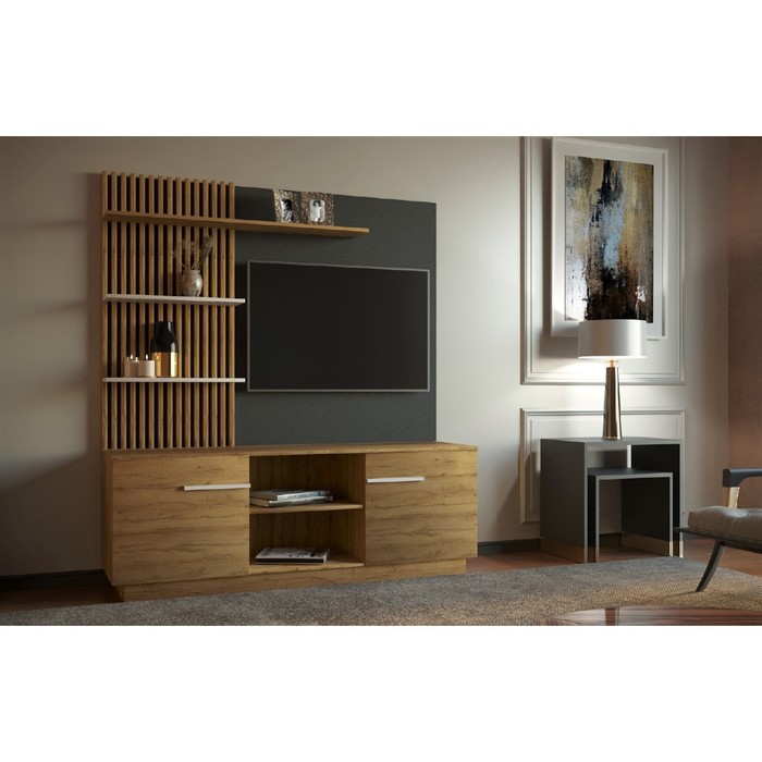 

Стенка Ева, 1700х400х1820, Дуб краф золотой/Антрацит