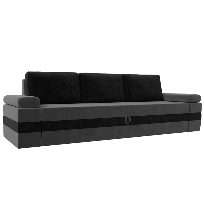 Прямой диван «Канкун», механизм дельфин, велюр, цвет серый / чёрный прямой диван канкун велюр