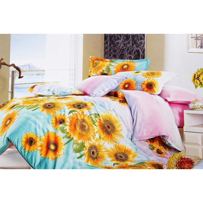 Постельное бельё "Этель Сатин" евро Беатрис 200*220 см, 220*240 см, 50*70 2 шт.