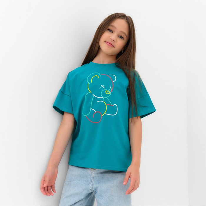 

Футболка детская MINAKU "Gummy bear", цвет аквамарин, рост 110 см