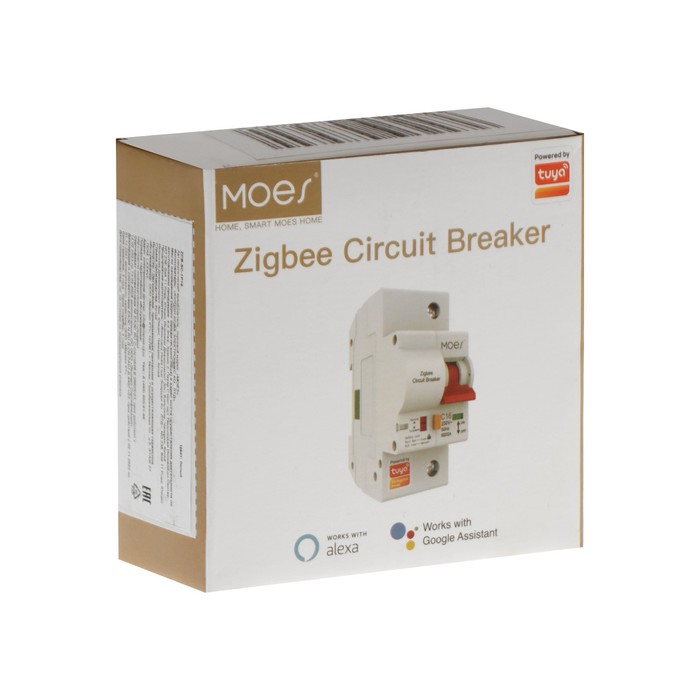 Умный выключатель MOES ZCB-SC-1P16, 16А, Zigbee, защита от перегрузки, голосовое управление