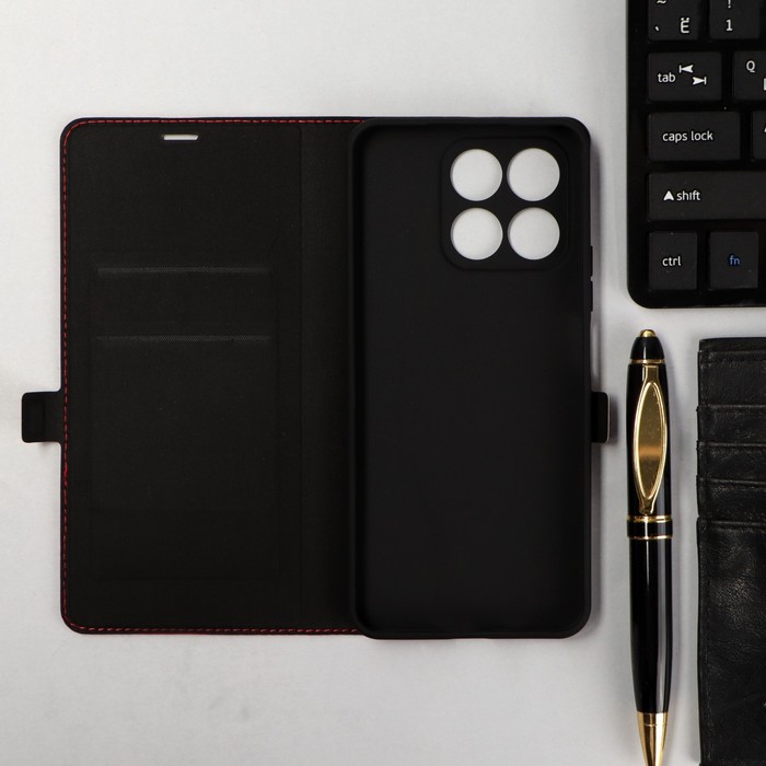 

Чехол-книжка Krutoff Eco Book, для смартфона Honor X8a, красный