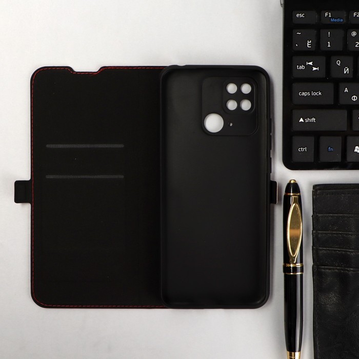 

Чехол-книжка Krutoff Eco Book, для смартфона Xiaomi Redmi 10C, красный