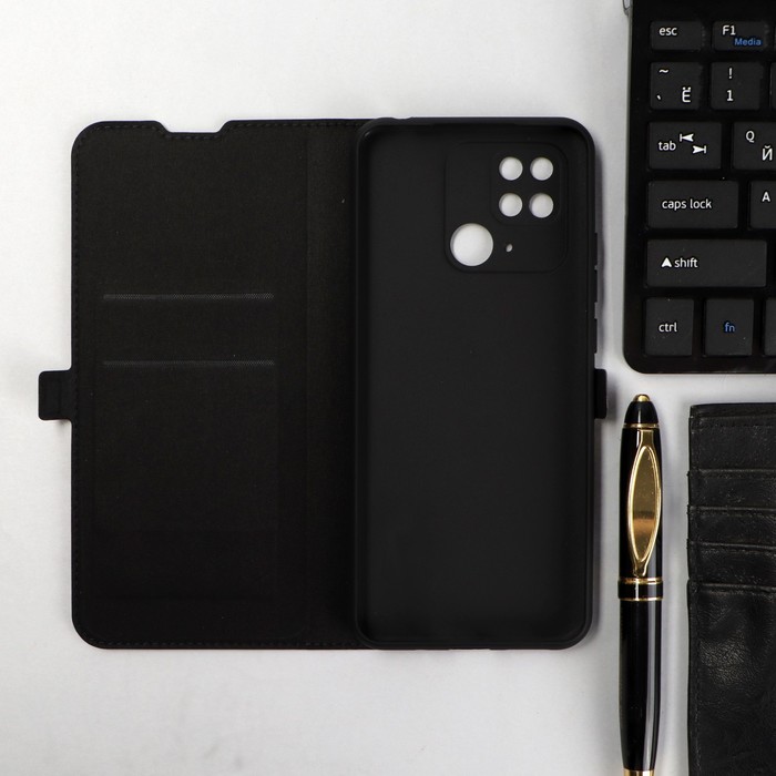 

Чехол-книжка Krutoff Eco Book, для смарфтона Xiaomi Redmi 10C, черный