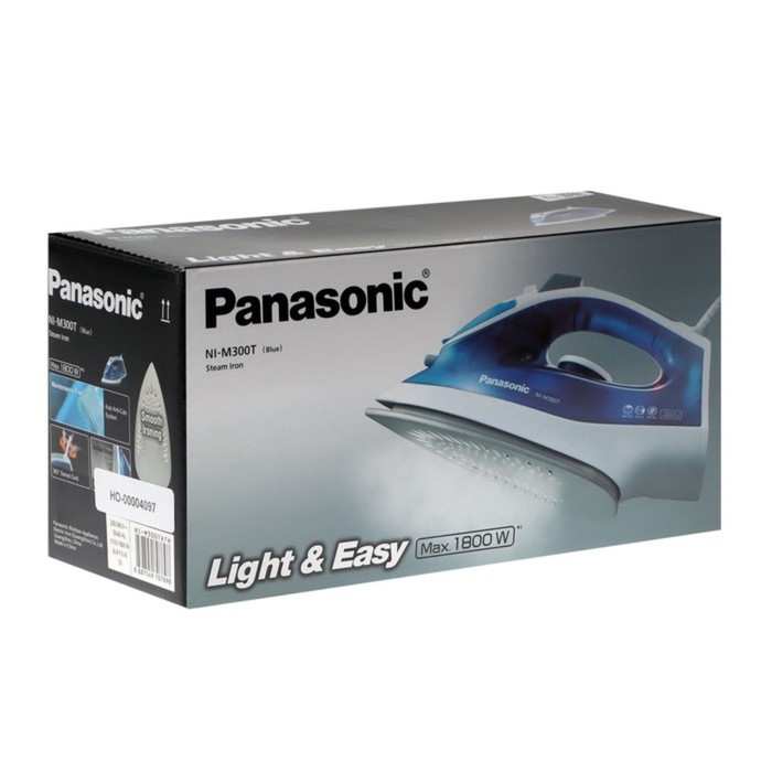 

Утюг PANASONIC NI-M 300TATH BLUE, 1800 Вт, 20 г/мин, пар удар 80 г/мин, 210 мл, синий