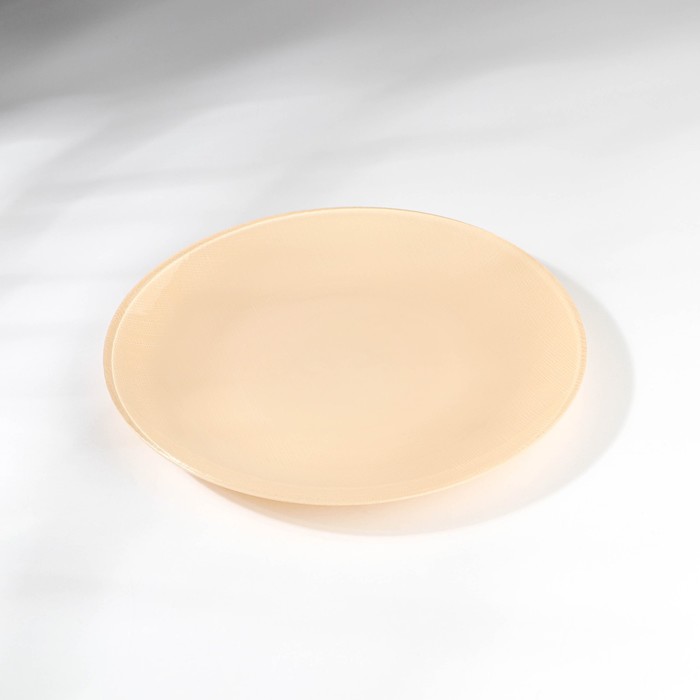 Тарелка «Айвори», стеклянная, d=21 см, цвет бежевый тарелка стеклянная морион d 21 см цвет зелёный с золотом
