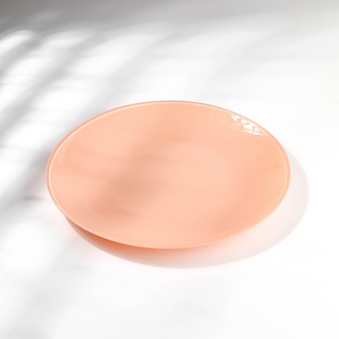 Тарелка «Айвори», стеклянная, d=21 см, цвет коралловый