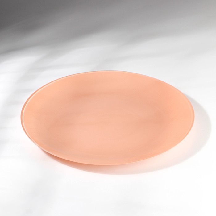 Тарелка «Айвори», стеклянная, d=28 см, цвет коралловый тарелка элис d 28 см цвет платиновый