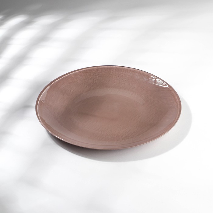 Тарелка «Мокко», стеклянная, d=21 см, цвет коричневый тарелка стеклянная морион d 21 см цвет зелёный с золотом