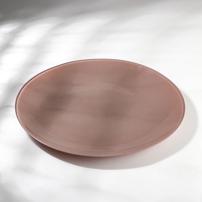 Тарелка «Мокко», стеклянная, d=28 см, цвет коричневый тарелка мокко стеклянная d 21 см цвет коричневый