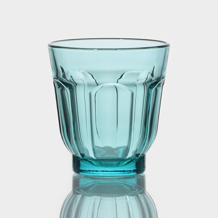 Стакан низкий стеклянный «Роман», 250 мл, цвет бирюзовый стакан стеклянный низкий талон 420 мл цвет перламутровый