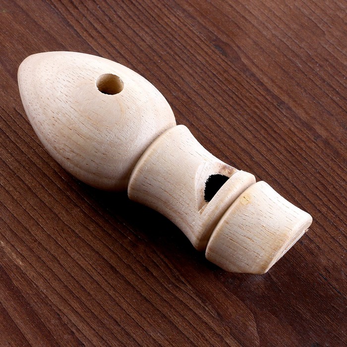 фото Музыкальная игрушка свисток «деревянный свисток» 10,5 × 3,8 × 3,8 см