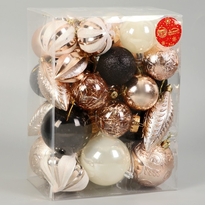 фото Набор украшений пластик 36 шт "праздничное настроение" золото, микс зимнее волшебство