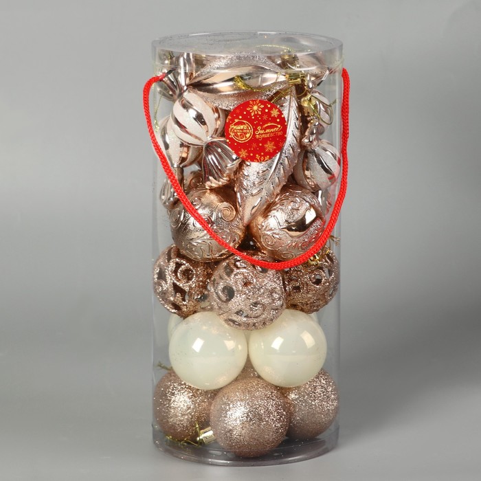 

Набор украшений пластик 28 шт "Торжество" бело-золотой