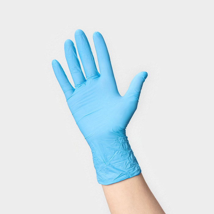 фото Перчатки нитриловые «nitrile», смотровые, нестерильные, размер m, 100 шт/уп (50 пар), цвет голубой connect