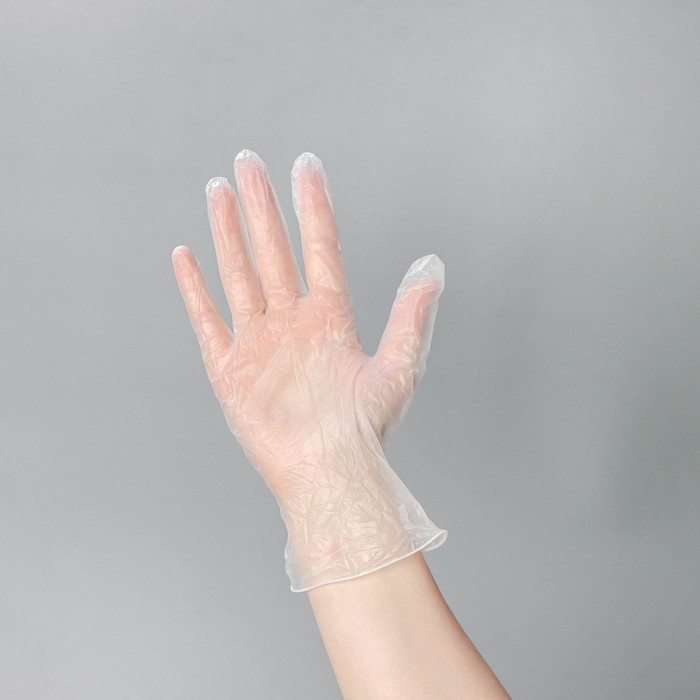 фото Перчатки виниловые, смотровые, нестерильные, размер s, 100 шт/уп (50 пар), цвет прозрачный eco