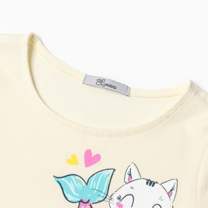 

Футболка для девочки, цвет молочный, рост 128 см