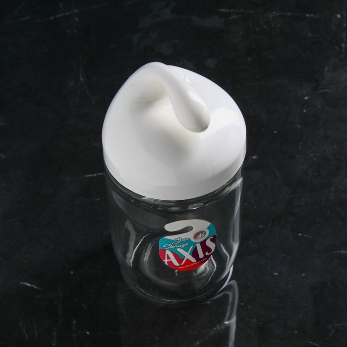 Банка для сыпучих продуктов «Аксис», стеклянная, белая крышка, 500 мл, Иран