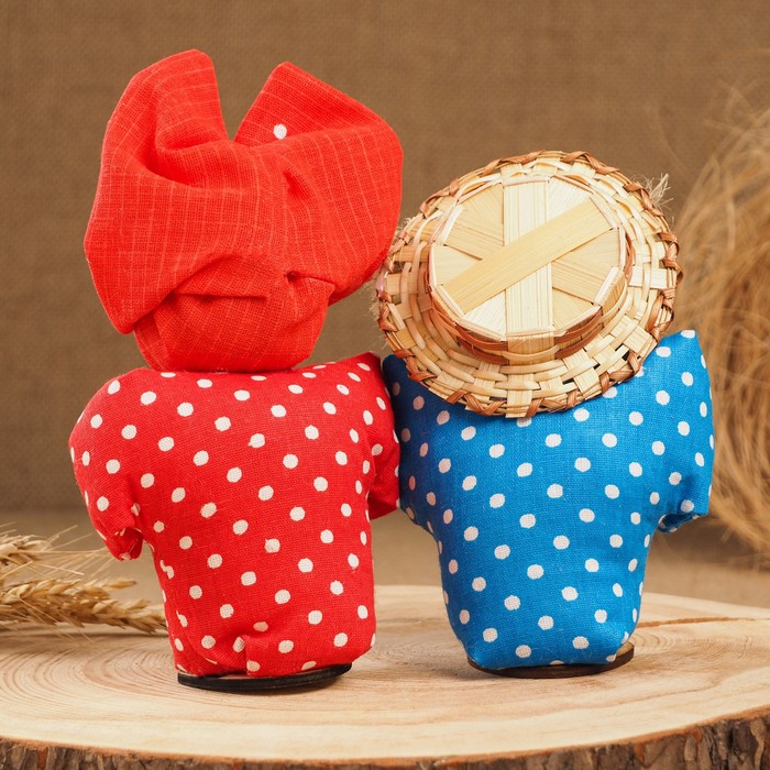 Оберег «Домовые Нафаня и Хлопотунья», 15 см, микс