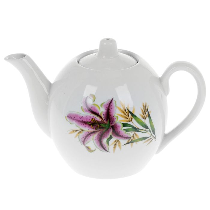 Чайник 800 мл "Розовая лилия", декор МИКС