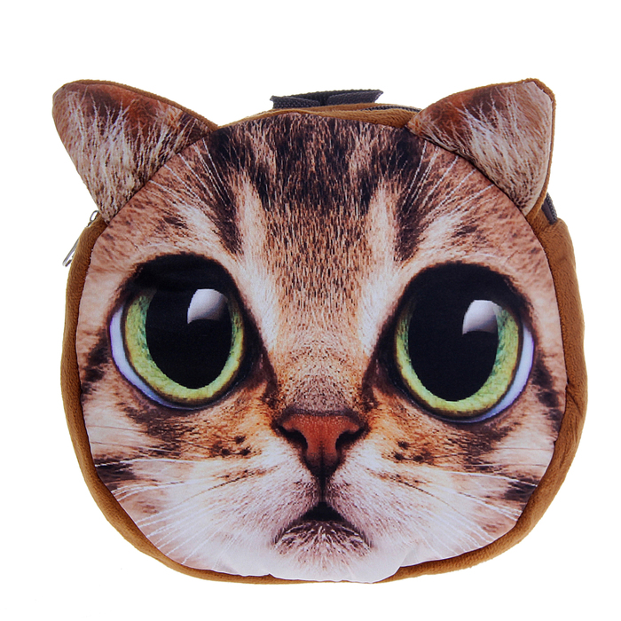 Мягкий рюкзак "Киска" зеленые глаза