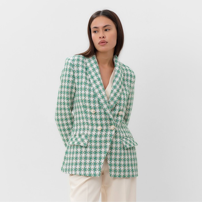 Пиджак твидовый двубортный MIST р. 42. зеленый пиджак твидовый двубортный mist р 48 зеленый