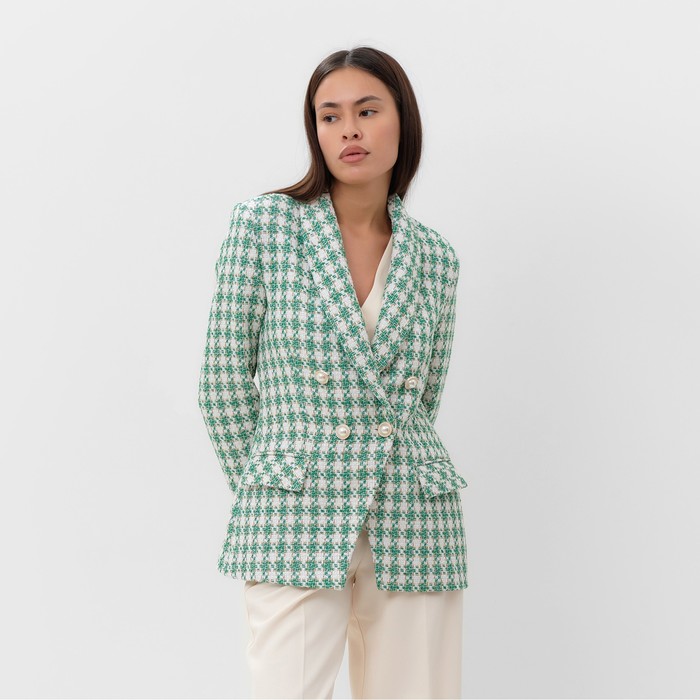 Пиджак твидовый двубортный MIST р. 44. зеленый пиджак твидовый двубортный mist р 50 голубой
